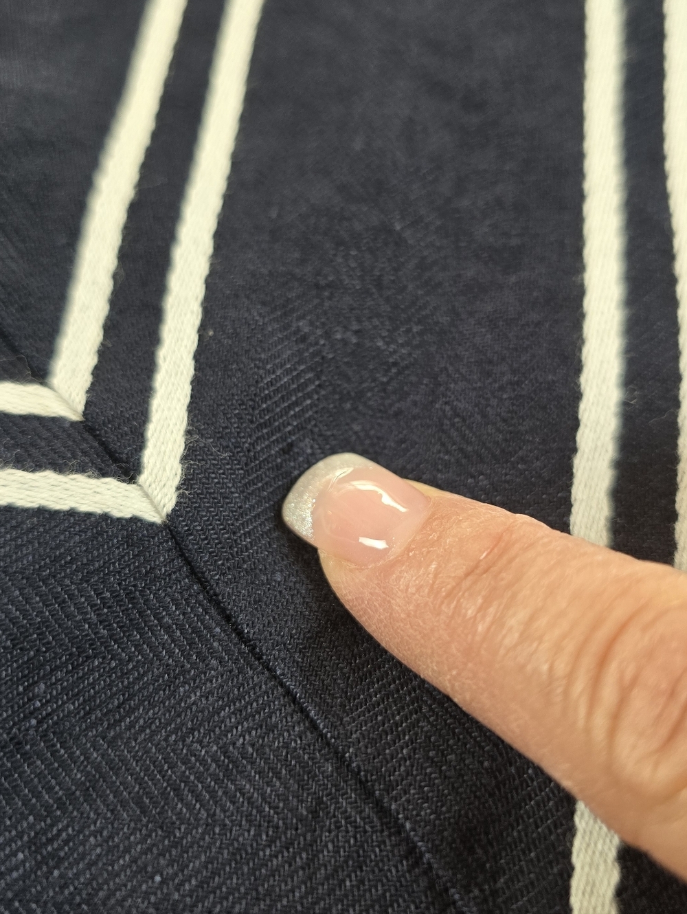 Talbots Dobby-Weave Stripe Midi Skirt Navy White Size 6 - Picture 9 of 11